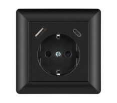 NP Innfelt Enkel Stikkontakt USB A+C Sort Jord