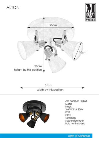 ALTON Ceiling 3L Black 3