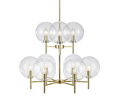 Marksløjd Crown Takpendel E14 Børstet Messing/Klart Glass