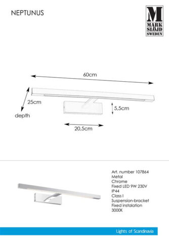 Neptunus Vegglampe 9W LED IP443