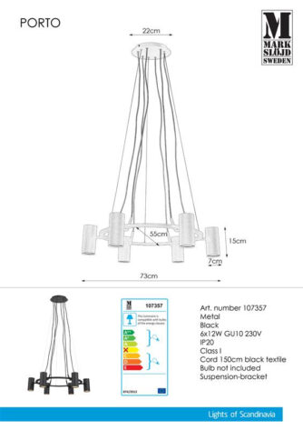 PORTO Pendant 6L Black 5