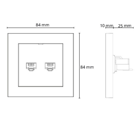 SG RJ45 Cat6 Hvit 2