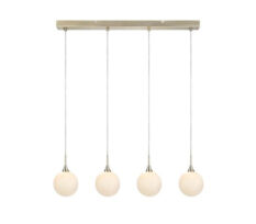 Quattro XL Taklampe 4L Antikk Messing/Hvit