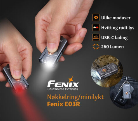 FENIX E03R MINILYKT 260LM NOKKELRING 4