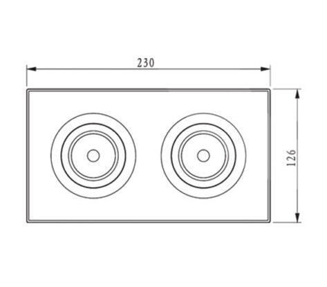 Utenpåliggende Dobbel Firkant Downlight driver