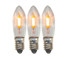 Res.pære Universal LED E10 23-55V 0,2W 5,5lm 2100K klar 3-pk