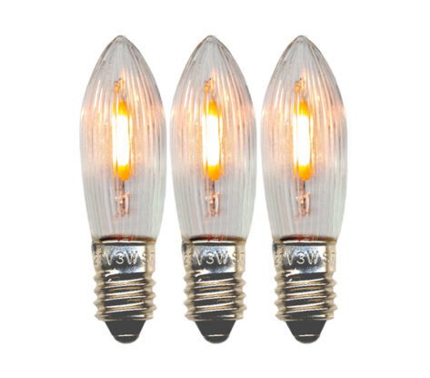 Res.pære Universal LED E10 23-55V 0,2W 5,5lm 2100K klar 3-pk