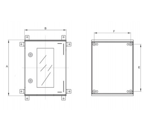 Veggskap polyester IP66 600 400 230 u mont plate 2