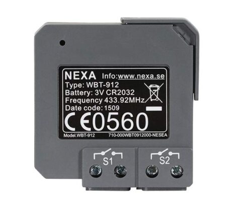 Trådløs 2-Kanals Sender WBT-912 Nexa