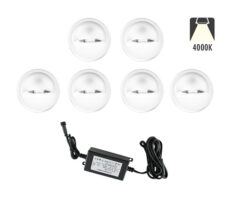 NP Trappebelysning LED 6 X 0,4W Kaldhvit IP65 Hvit