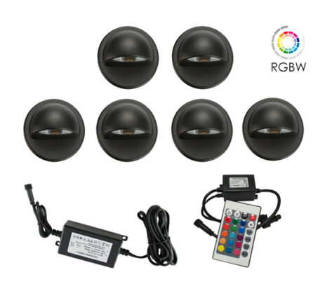 NP Terrassebelysning B5 12 X 0,4W RGBW IP65 Sort Dimbar