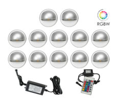 NP Trappebelysning LED 12 X 0,4W RGBW IP65 Grå