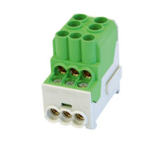 Distribusjonsblokk AL/CU 100A 2x2,5-25/6x1,5-10 Grønn