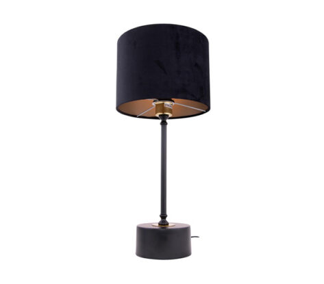 Merida Bordlampe med Sort/Messing Fot og Velour Skjerm