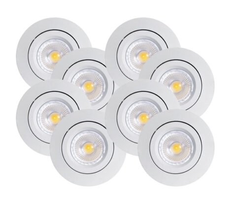 Ultraslim Isosafe Hvit 5W DimToWarm 8-Pack