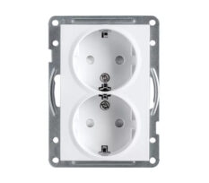 SG Stikkontakt Innfelt Dobbel m/Jord 1.5 S Hvit