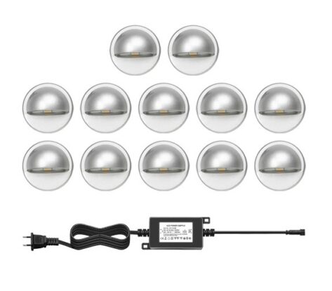 NP Led Trappelys A2 12 X 0,4W Varmhvit IP65 Grå Dimbar