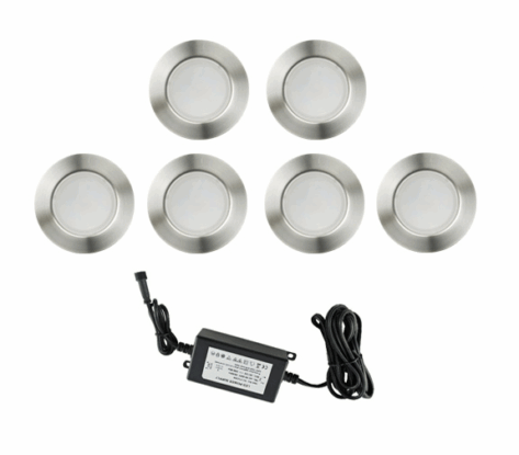 NP Terrassebelysning A2 6x1W Varmhvit IP67 Dimbar