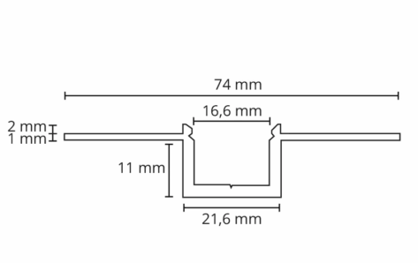 SG StripLine 1,8m Hvit profil innsparkling