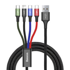 Baseus Fast 4-i-1 USB-kabel for Lightning + Micro + 2x USB-C 3.5A 1.2m