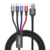 Baseus Fast 4-i-1 USB-kabel for Lightning + Micro + 2x USB-C 3.5A 1.2m