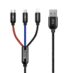 Baseus Rapid 3in1 USB-C Lightning Micro 3A 1.2M Sort