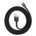 Baseus Cafule Robust Lightning kabel 2.4A 1m Sort-Rød