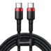 Baseus PD2.0 Cafule USB-C til USB-C 100W 2m Sort-Grå