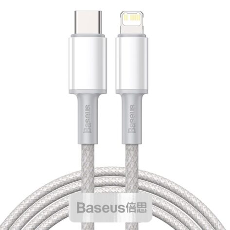 Baseus High Density USB-C to Lightning 20W PD 2M Hvit