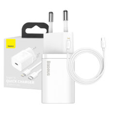 Baseus Super Si Vegglader +1m lightning kabel 20W