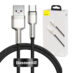 Baseus Cafule USB-A - USB-C 66W 1m Kabel Sort