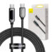 Baseus Display Kabel USB-C 100W 2m Sort