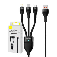 Baseus Flash Series 2 3-i-1 Ladekabel 100W 1.2m Sort