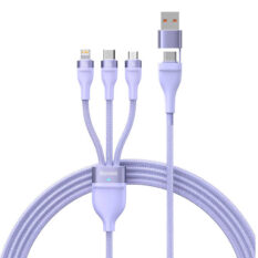 Baseus Flash Series II 3-i-1 Rask Ladekabel 1.2m Lilla