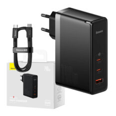 Baseus Lader 140W GaN5 Pro 2xUSB-C+USB Sort