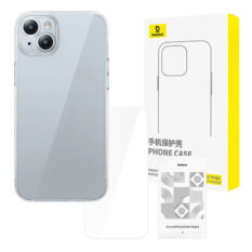 Baseus transparent deksel til iPhone 15 + herdet glass