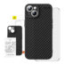 Baseus Synthetic Fiber deksel iPhone 15 Plus + herdet glass