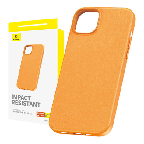 Baseus Fauxther Series Mobildeksel til iPhone 15 Oransje