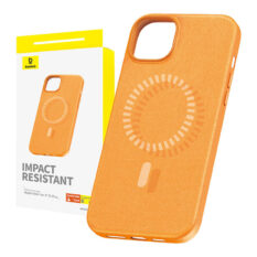 Baseus Magnetisk Deksel for iPhone 15 Plus Fauxther Oransje