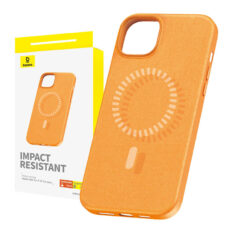 Baseus iPhone 15 Pro Max Deksel Fauxther Series MagSafe Oransje