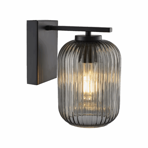 Ina Vegglampe E27 Smoke