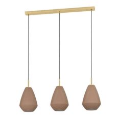 Caprarola Pendel 3xE27 Messing/Frostet Glass