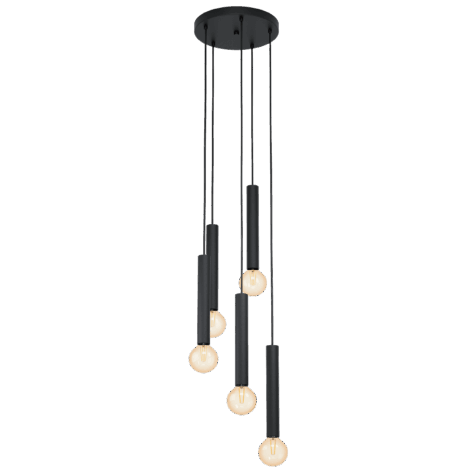 Cortenova Pendel 5x60w E27 Sort