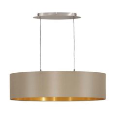 Maserlo Pendel 2x40w E27 Matt Nikkel Taupe Gull