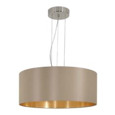 Maserlo Pendel Ø53cm 40w 3xE27 Matt Nikkel Taupe Gull