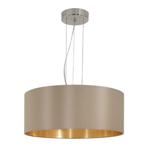 Maserlo Pendel Ø53cm 40w 3xE27 Matt Nikkel Taupe Gull