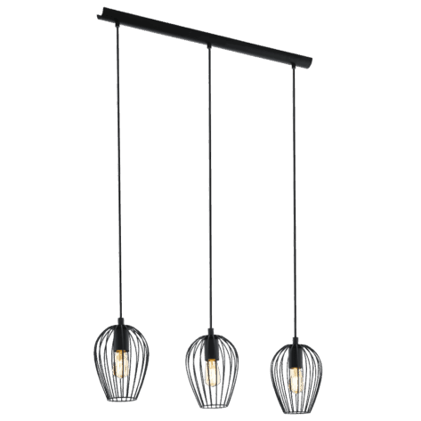 Newtown Taklampe 3x60w E27 Sort
