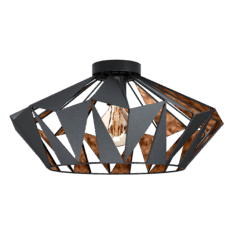 Carlton Taklampe E27 Ø47cm Sort/kobber