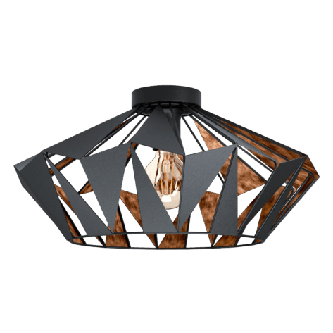 Carlton Taklampe E27 Ø47cm Sort/kobber