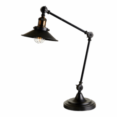 Athen Bordlampe E27 Sort Antikk